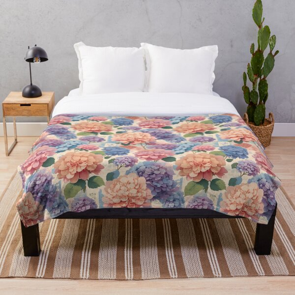 Item preview, Postal Watercolor Hydrangea Floral Pattern designed and sold by Rae-SunshineArt.