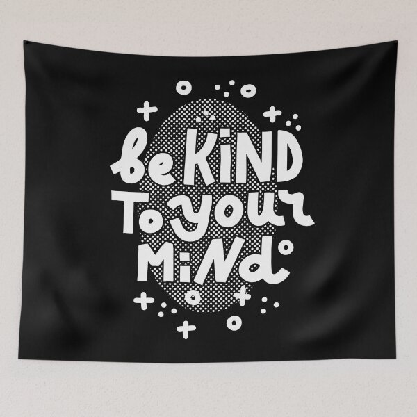 Item preview, Kind to your mind (white on dark) designed and sold by Natalia Mikhaleva.