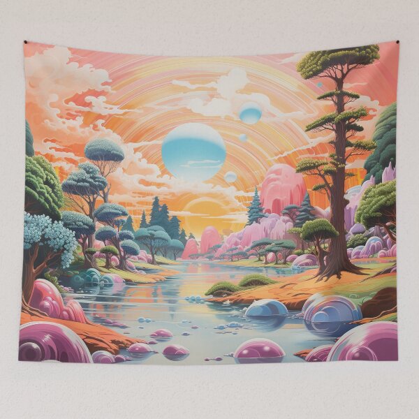 Item preview, Colorful Psychedelic Landscape designed and sold by Trippinink-.