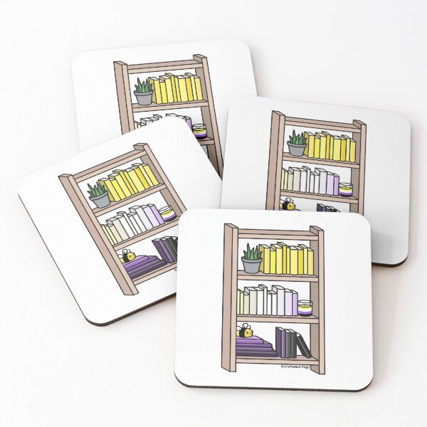 Item preview, Nonbinary Pride Bookcase designed and sold by scrambledpegs.