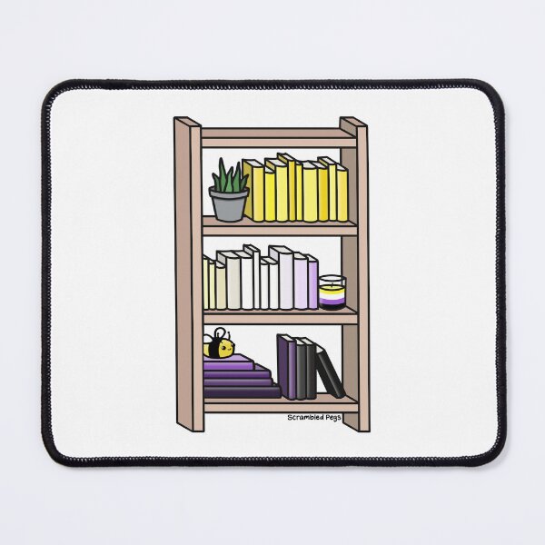 Item preview, Nonbinary Pride Bookcase designed and sold by scrambledpegs.
