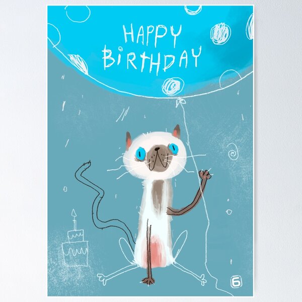 Item preview, Birthday cat designed and sold by ollybriz.