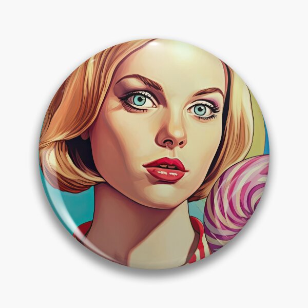 Item preview, Lollipop girl Pop Art style portrait designed and sold by FlatLandPrints.