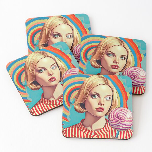 Item preview, Lollipop girl Pop Art style portrait designed and sold by FlatLandPrints.