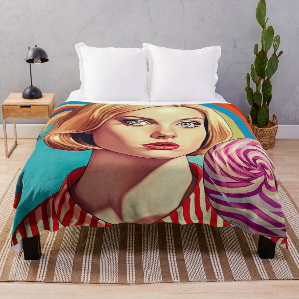 Item preview, Lollipop girl Pop Art style portrait designed and sold by FlatLandPrints.