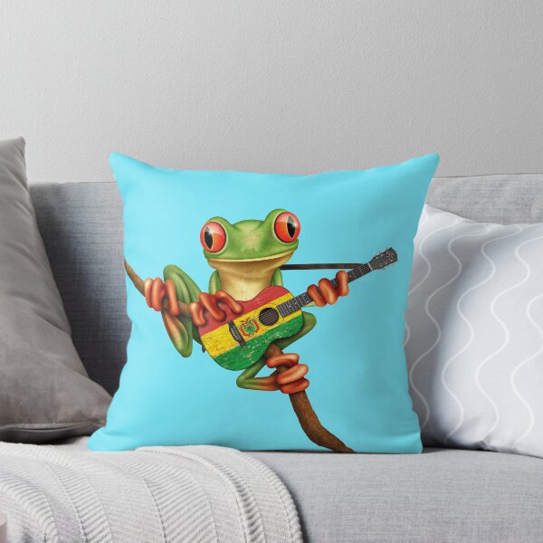 Item preview, Tree Frog Playing Bolivian Flag Guitar designed and sold by JeffBartels.