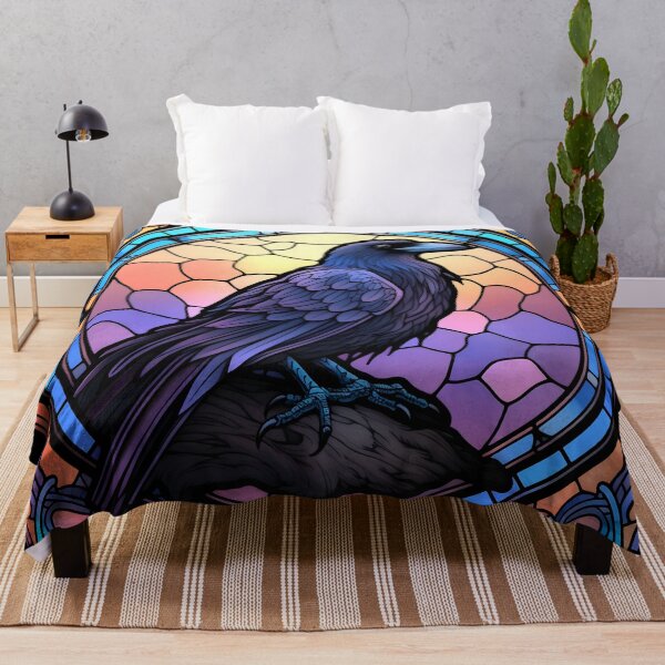 Item preview, Stained Glass Spooky Raven II designed and sold by Pixelchicken.