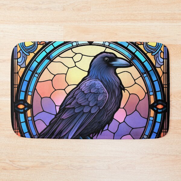 Item preview, Stained Glass Spooky Raven II designed and sold by Pixelchicken.