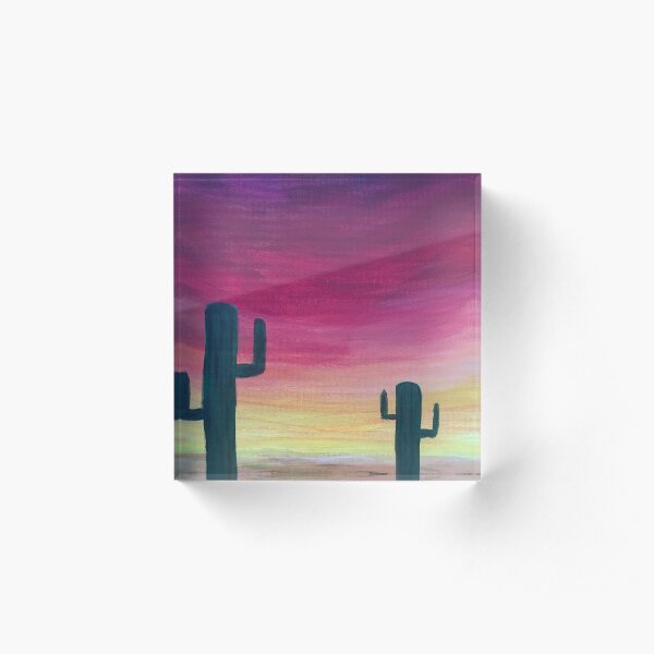 Desert Cactus Acrylic Block