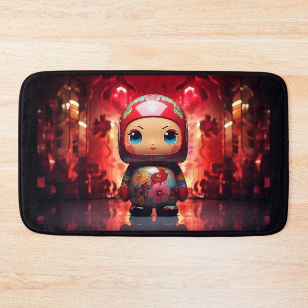 Item preview, illustration of a doll Sticker futuristic painting background with lighting effect designed and sold by Gabi.Media.