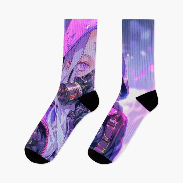 Item preview, Purple Toxic Anime Elf Wearing Mask designed and sold by kaileena-ai.