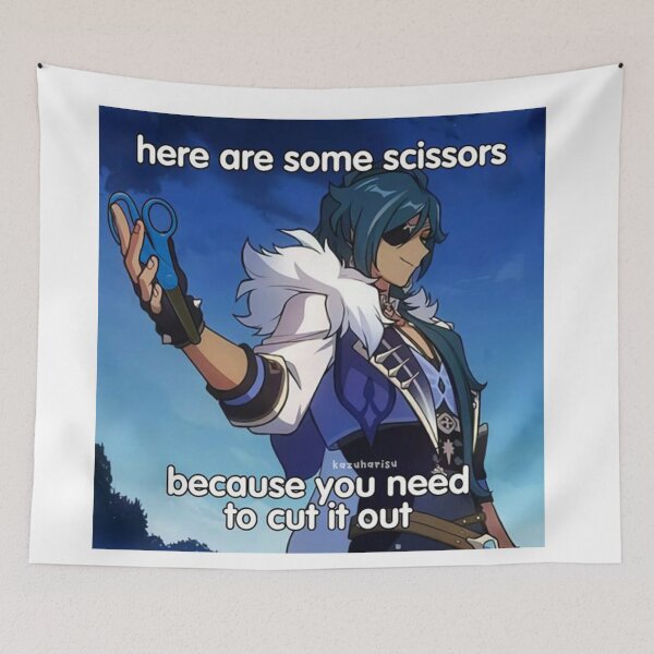 Item preview, GENSHIN IMPACT Kaeya Here Are Some Scissors Because You Need To Cut It Out designed and sold by cheapfan.