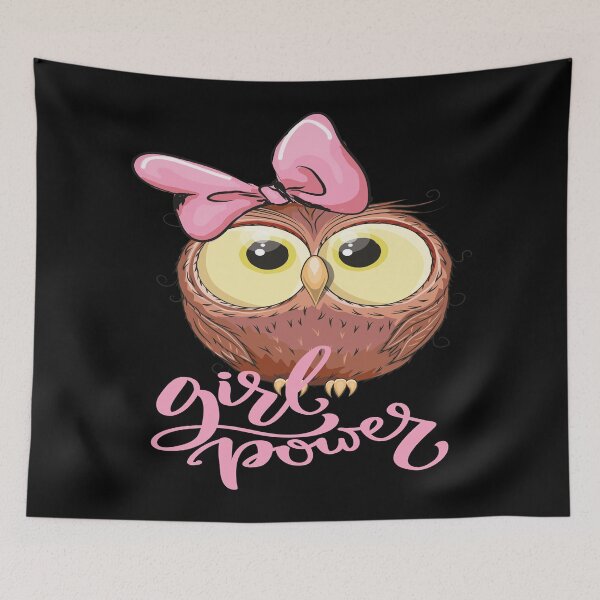 Item preview, Cute Pink Owl Girl Power Kid's Art designed and sold by ProjectX23.