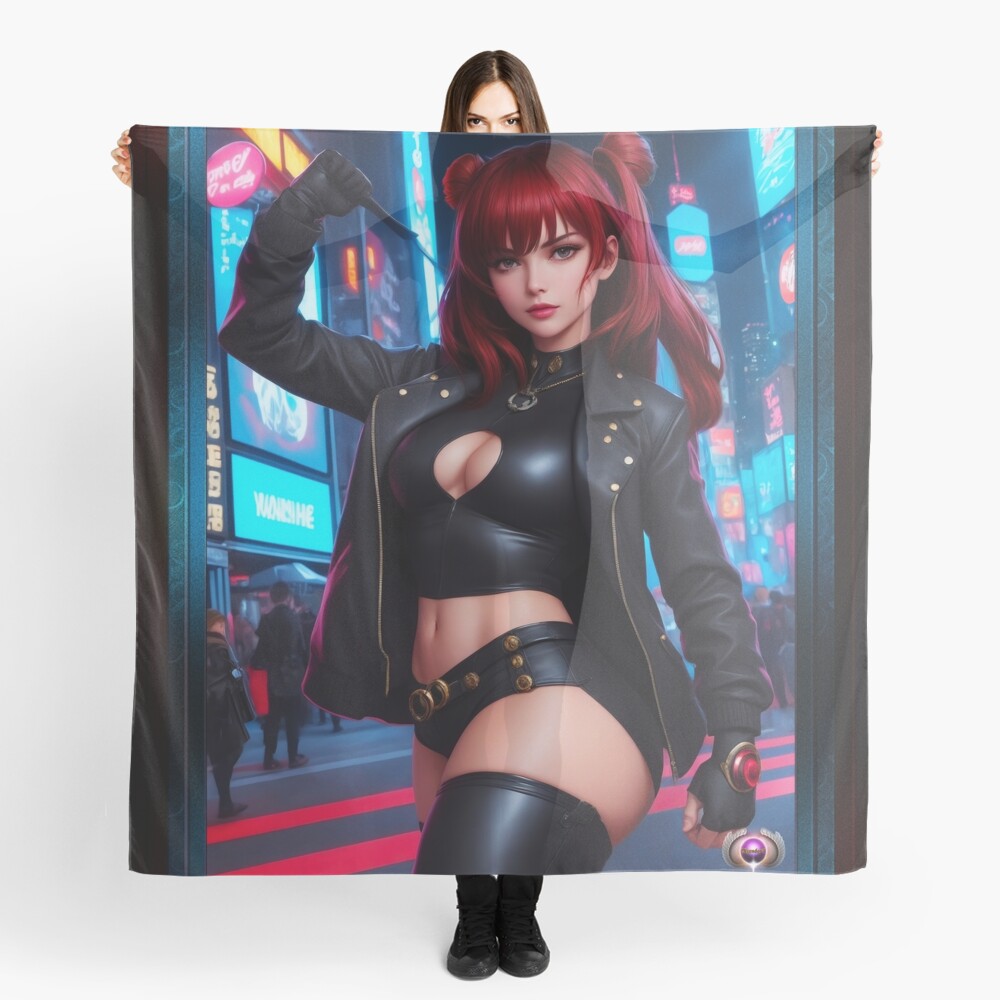Namikura Anime Girlboss Stunning Fantasy AI Concept Art Portrait by Xzendor7 Decorative Ladies Scarf