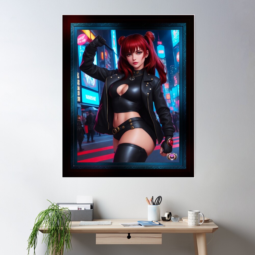 Namikura Anime Girlboss Stunning Fantasy AI Concept Art Portrait by Xzendor7 Wall Decor Poster