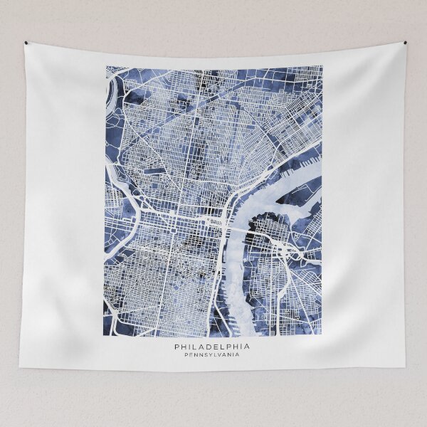 Item preview, Philadelphia Pennsylvania City Street Map designed and sold by ArtPrints.