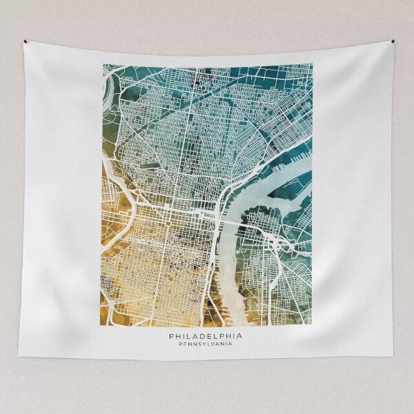 Item preview, Philadelphia Pennsylvania City Street Map designed and sold by ArtPrints.