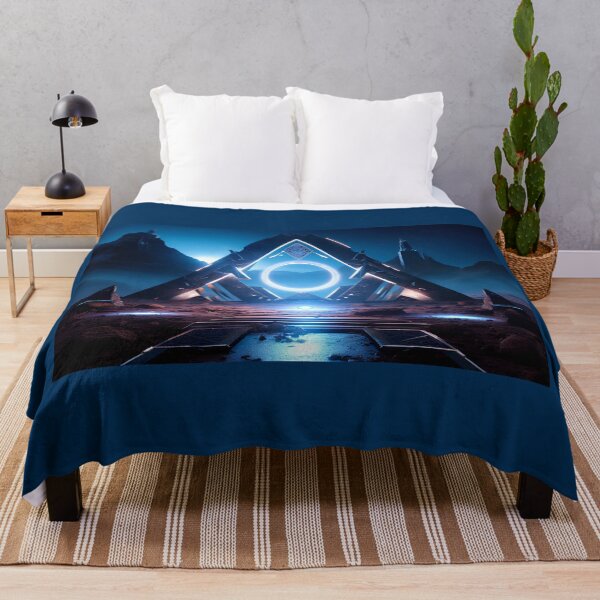 Item preview, Bioluminicent neom glowing stargate in front of a pyramid, cinematic designed and sold by Gabi.Media.