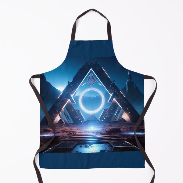 Item preview, Bioluminicent neom glowing stargate in front of a pyramid, cinematic designed and sold by Gabi.Media.