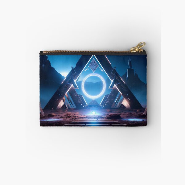Item preview, Bioluminicent neom glowing stargate in front of a pyramid, cinematic designed and sold by Gabi.Media.