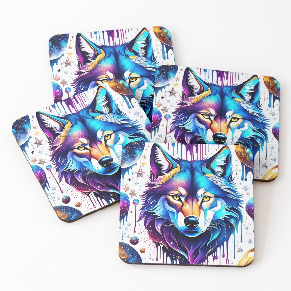 Item preview, Cosmic Dream Wolf: Surreal wolf in the magical universe of art! designed and sold by AkraidaxDesign.