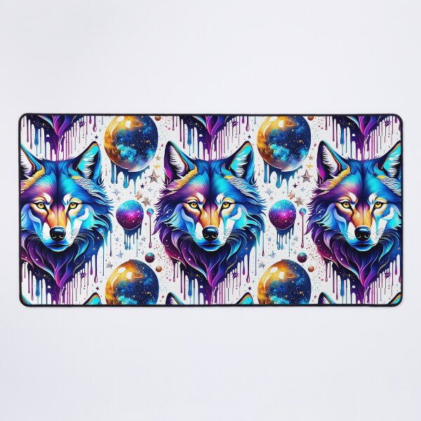 Item preview, Cosmic Dream Wolf: Surreal wolf in the magical universe of art! designed and sold by AkraidaxDesign.