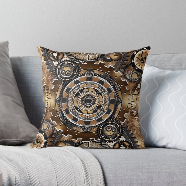 Steampunk Gear Wall Throw Pillow