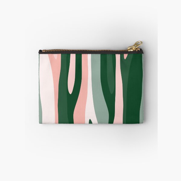 Item preview, Wild Stripes Modern Abstract Pattern Blush Pink and Hunter Green designed and sold by kierkegaard.