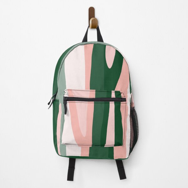 Item preview, Wild Stripes Modern Abstract Pattern Blush Pink and Hunter Green designed and sold by kierkegaard.