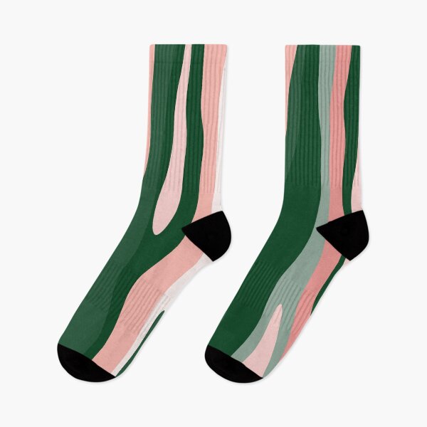 Item preview, Wild Stripes Modern Abstract Pattern Blush Pink and Hunter Green designed and sold by kierkegaard.