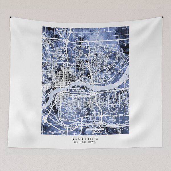Item preview, Quad Cities Street Map designed and sold by ArtPrints.