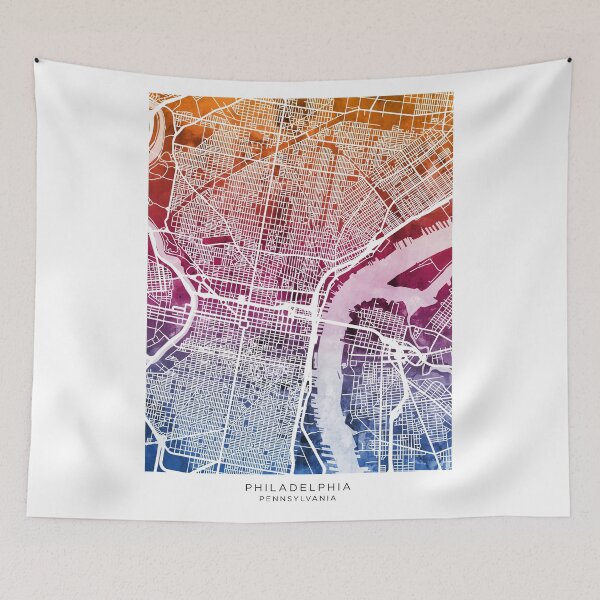Item preview, Philadelphia Pennsylvania City Street Map designed and sold by ArtPrints.