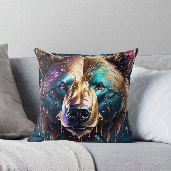 Item preview, Momento Mágico: ¡Primer Plano Surrealista de Oso Pardo en Arte Abstracto! designed and sold by AkraidaxDesign.