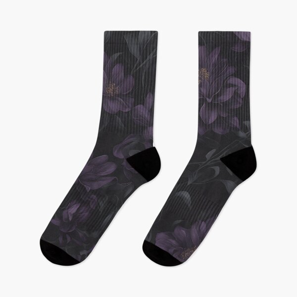 Item preview, Dark Purple Flowers Pattern Goth Floral Artwork designed and sold by SoccaTamam.