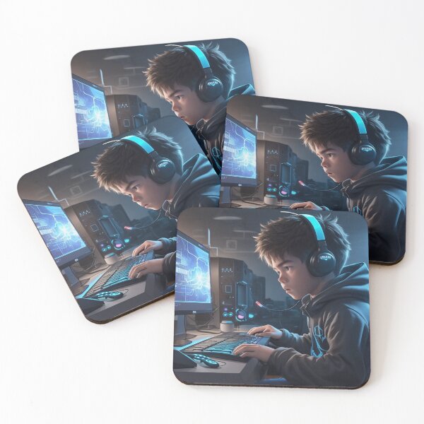 Item preview, Gamer boy illustration generative ai designed and sold by juoctaviniarts.