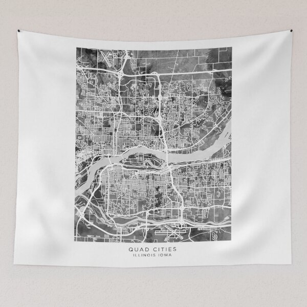 Item preview, Quad Cities Street Map designed and sold by ArtPrints.