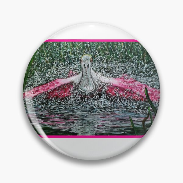 Item preview, Roseate Spoonbill Bird Art Splash Landing designed and sold by RobbiePotterArt.