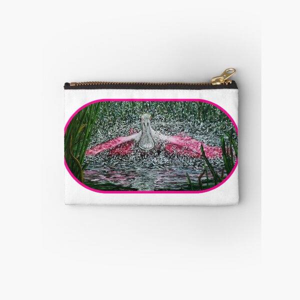 Item preview, Roseate Spoonbill Bird Art Splash Landing designed and sold by RobbiePotterArt.