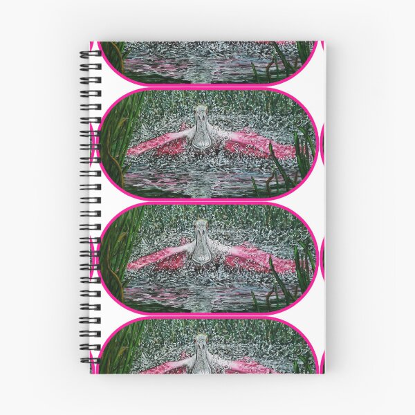 Item preview, Roseate Spoonbill Bird Art Splash Landing designed and sold by RobbiePotterArt.