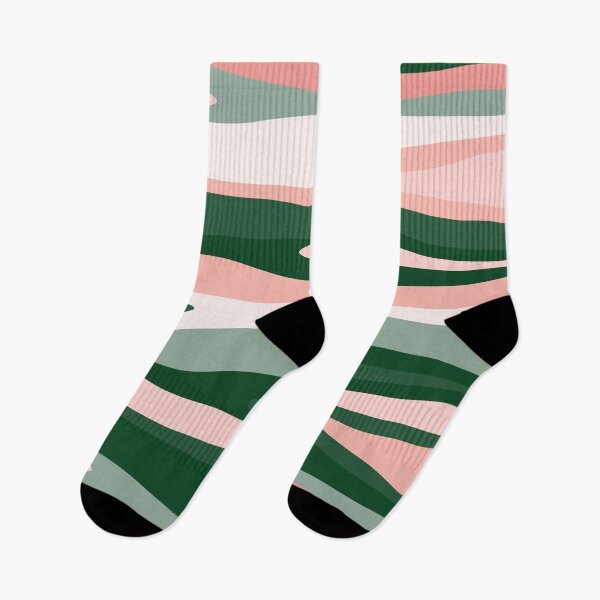 Item preview, Wild Stripes Modern Abstract Pattern Horizontal Blush Pink and Hunter Green designed and sold by kierkegaard.