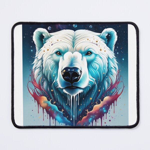 Item preview, Eternal moment of ice: Surreal polar bear face in a magical dream world! designed and sold by AkraidaxDesign.