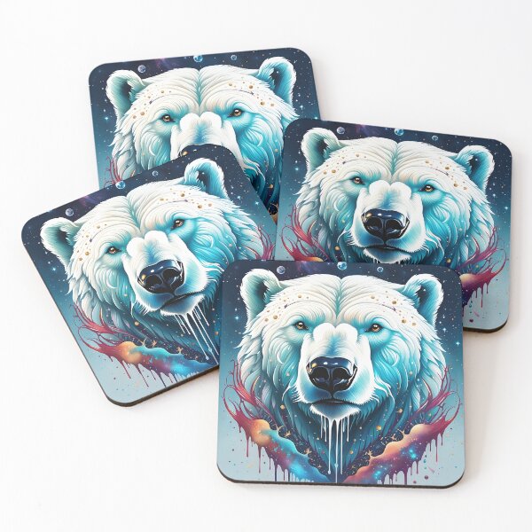 Item preview, Eternal moment of ice: Surreal polar bear face in a magical dream world! designed and sold by AkraidaxDesign.