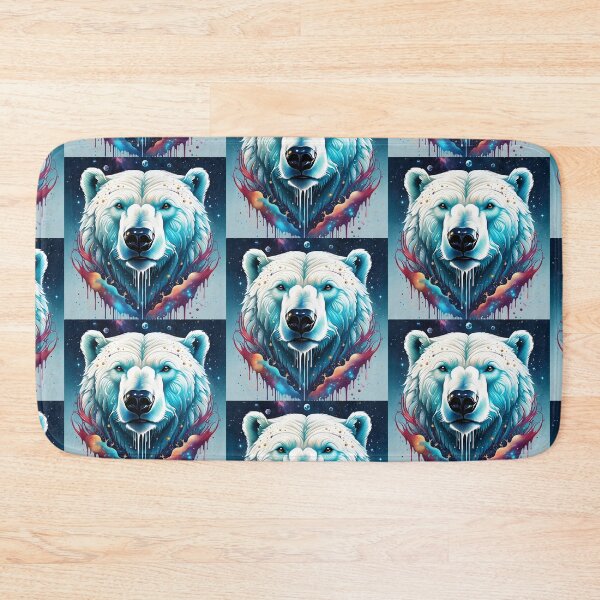 Item preview, Eternal moment of ice: Surreal polar bear face in a magical dream world! designed and sold by AkraidaxDesign.
