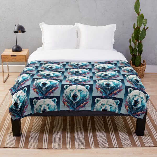 Item preview, Momento eterno de hielo: cara de oso polar surrealista en un mundo de ensueño mágico! designed and sold by AkraidaxDesign.