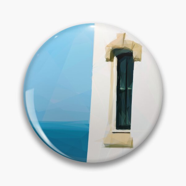Item preview, Lighthouse window overlooking blue sea. Image created using geometric shapes designed and sold by EdgyEdgeArt.