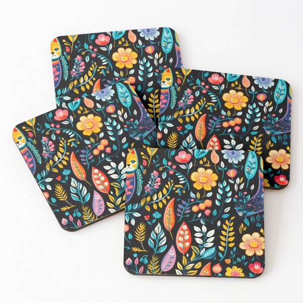 Item preview, Folkart Flower Collage Painting Print Background designed and sold by PaperieJennifer.