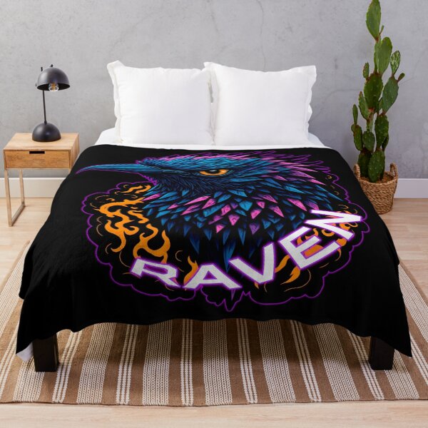 Item preview, Elegance of the Raven, A Mystical Symphony in Blue and Pink designed and sold by EnzoGatti.