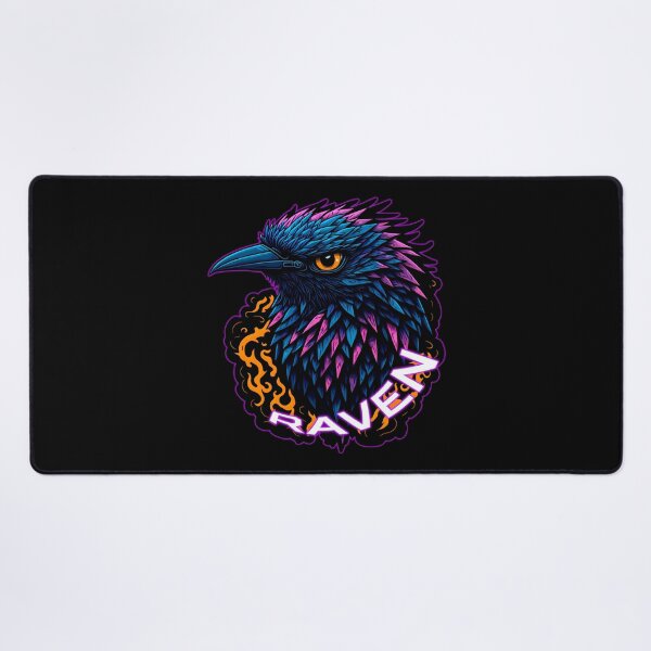 Item preview, Elegance of the Raven, A Mystical Symphony in Blue and Pink designed and sold by EnzoGatti.
