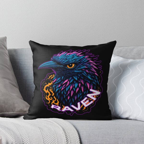 Item preview, Elegance of the Raven, A Mystical Symphony in Blue and Pink designed and sold by EnzoGatti.