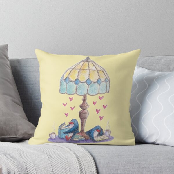 Item preview, Two penguins reading books under a retro lamp designed and sold by PenguinGirl-Art.